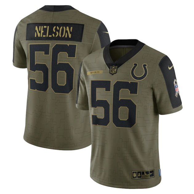 mens nike quenton nelson olive indianapolis colts 2021 salute to service limited player jersey